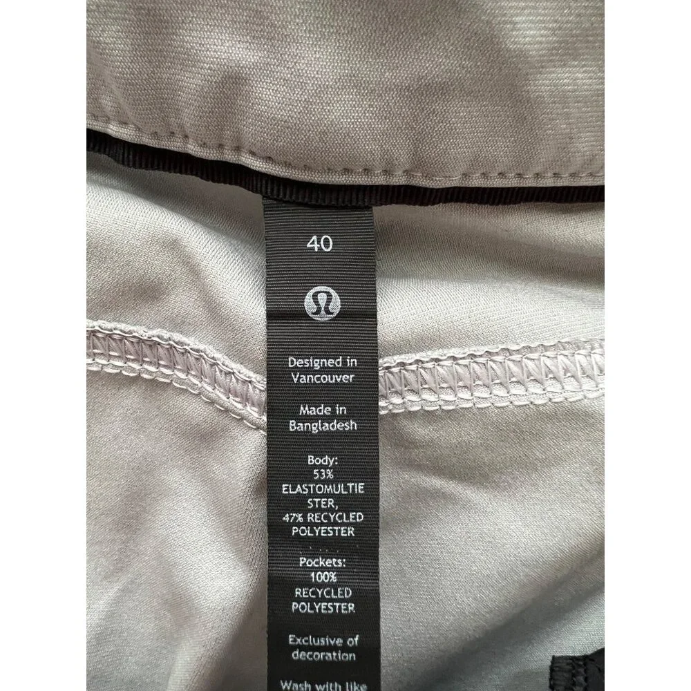 Lululemon Mens Light Gray ABC Pants Size 40 With Back & Front Pockets - Comfy